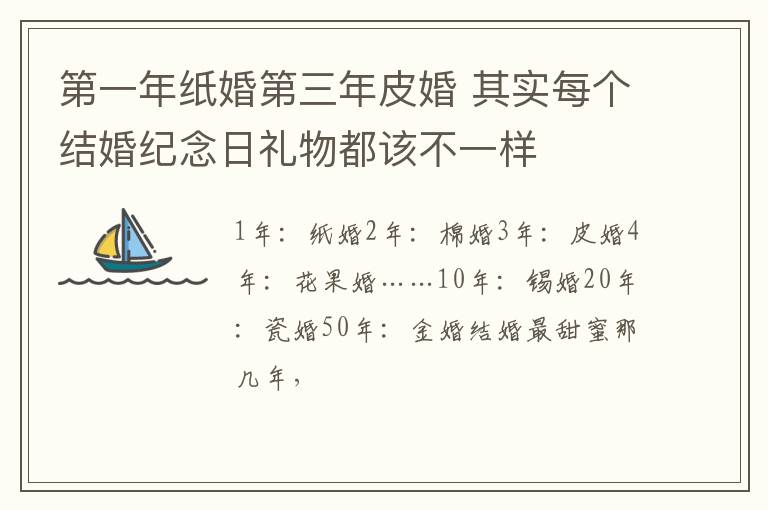 第一年纸婚第三年皮婚 其实每个结婚纪念日礼物都该不一样